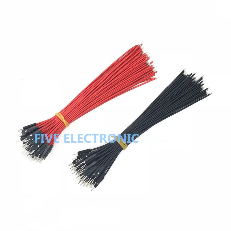 10 шт./лот 15 см однооловянный кабель DuPont папа/1P проводка 22AWG Tieline черный/красный