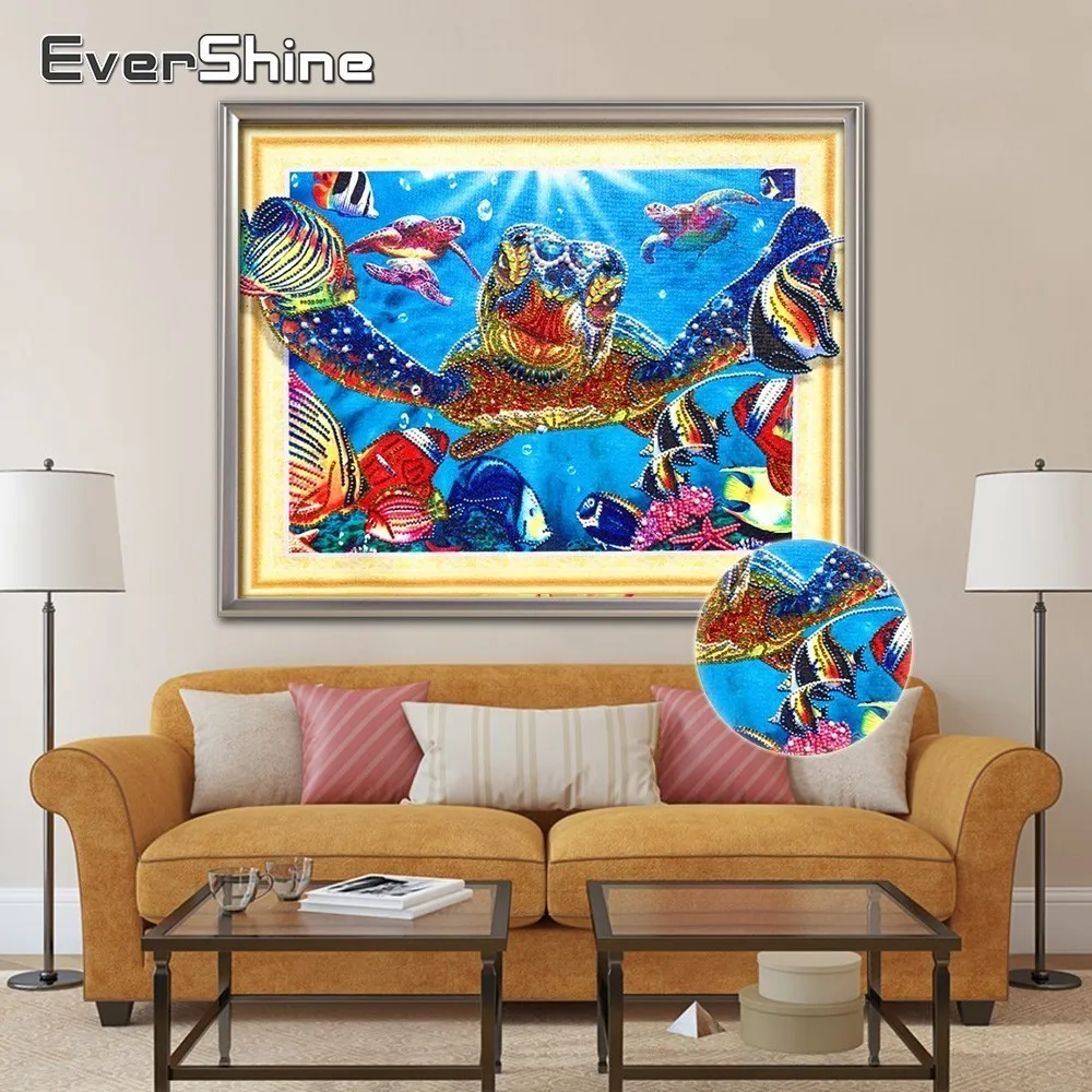 

EverShine 5D Diamond Painting Animals Special Shape Cross Stitch Diamond Embroidery Sale Diamond Mosaic Tortoise Home Wall Decor