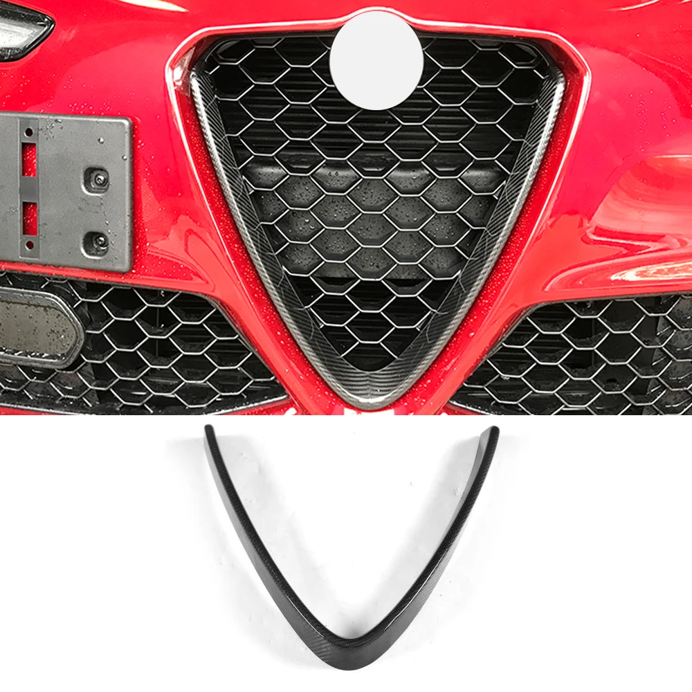 

Carbon Fiber Front Grill Mesh Frame Cover for Alfa Romeo Giulia Base Sport Quadrifoglio Sedan 4 Door 2016 - 2018 Car Styling