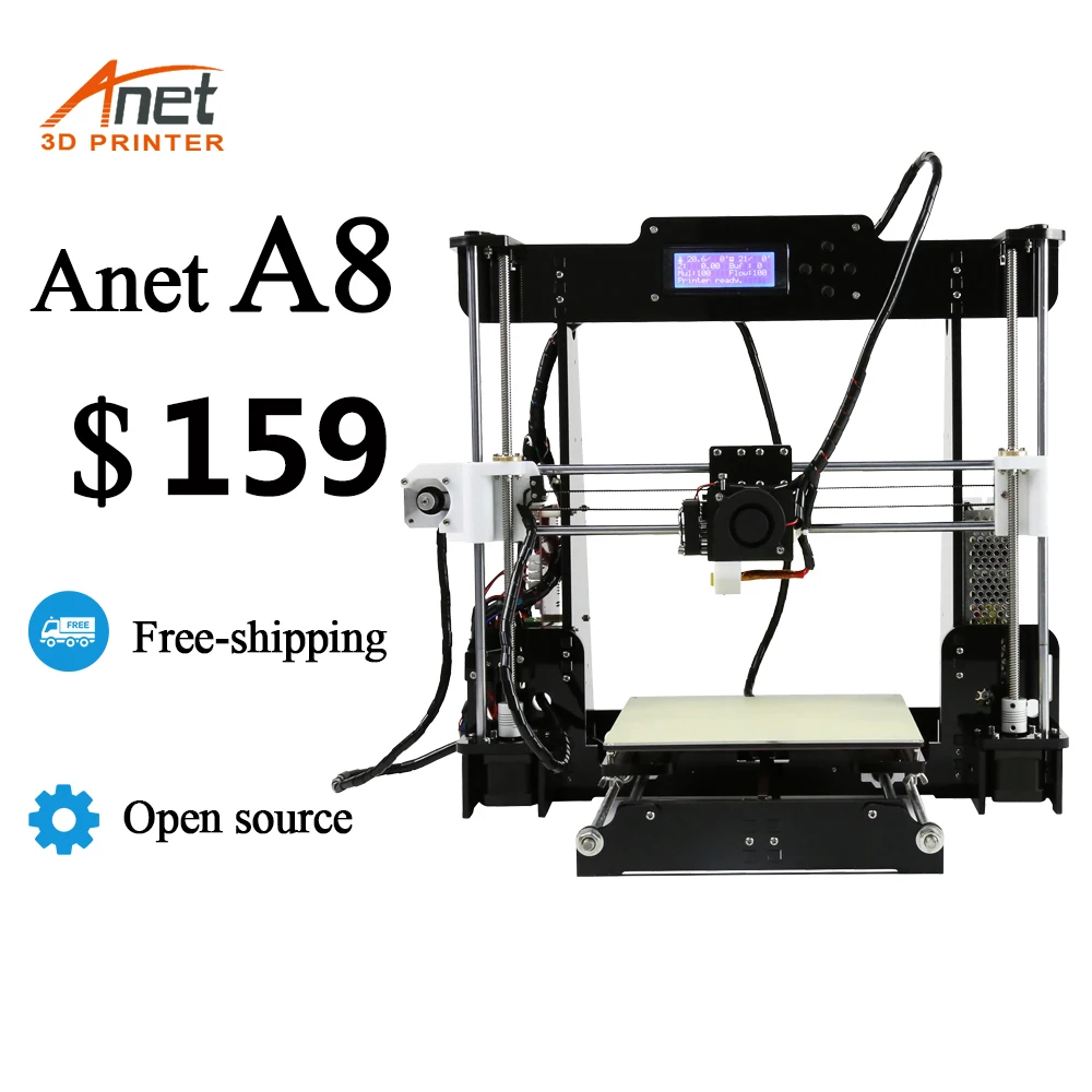 

Anet A8 3D Printer Machine Printing DIY Kit High presecion Hotend And Extruder Affordable 3D Drucker Large Size Entry-level