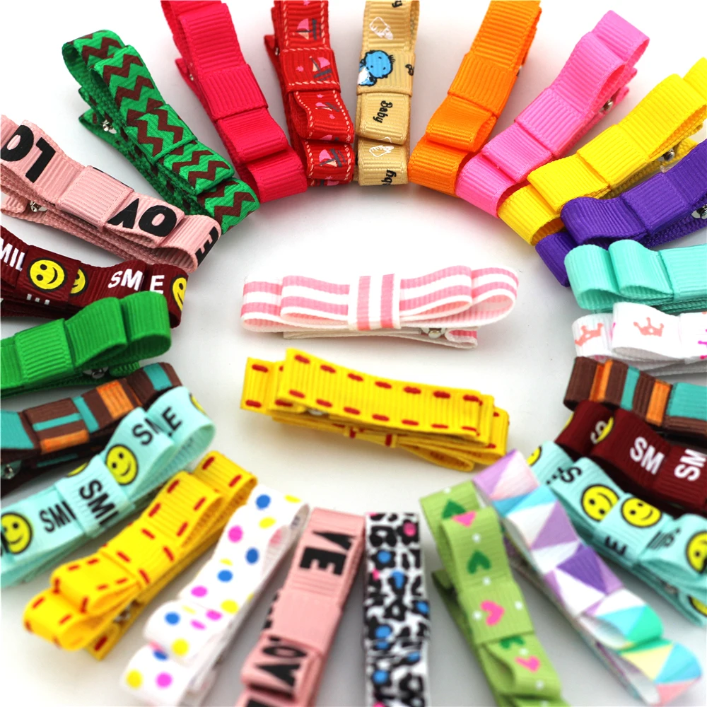 

Заколки для волос с маленьким бантом 2 дюйма, детские заколки-пряжки, зажимы для волос с многослойной лентой с аллигатором, украшения для вол...