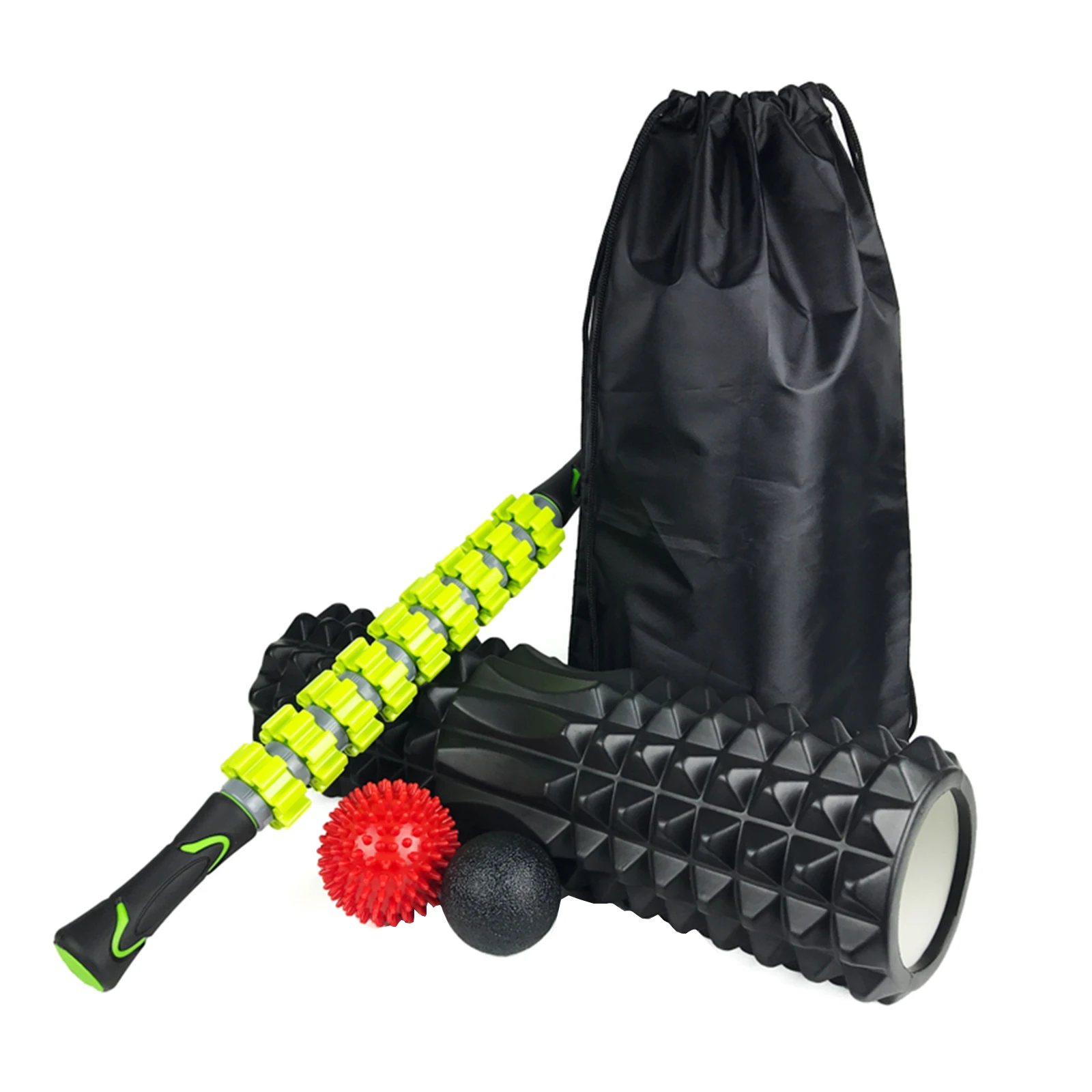 

5 Set Yoga Column Sports Train Gym Massage Exercise Back Roller Fitness Foam Rolls Massage Ball Spiky Wide Fitness Equipment