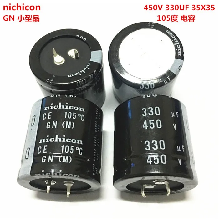 2 шт./10 шт. конденсатор Nichicon GU/GN 35x35 мм 330 мкФ 450 мкФ|Конденсаторы| |