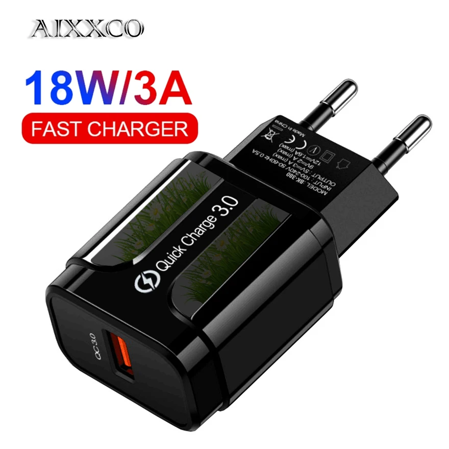 Сетевое зарядное устройство AIXXCO сетевое с поддержкой быстрой зарядки USB 3 0 18