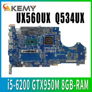 w i5 6200 gtx950m 8gb ram motherboard for asus ux560u ux560uqk ux560uq ux560ux q534u q534ux q534uq laptop mainboard free global shipping