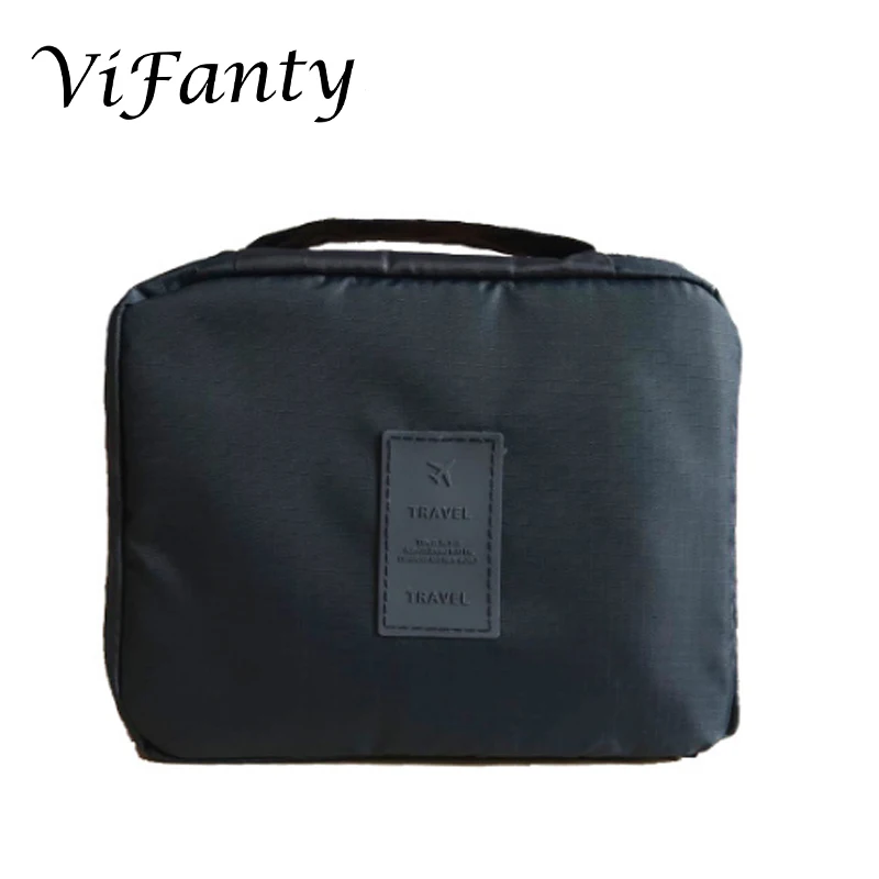 Косметичка для туалетных принадлежностей дорожная многофункциональная Косметичка Портативный для макияжа Водонепроницаемая дорожная сумка висячая органайзер для макияжа сумка для женщин Gir - Цвет: Black