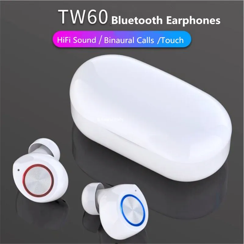Беспроводные Bluetooth наушники 5 0 сенсорная гарнитура TW60 TWS iPX5 спортивные с