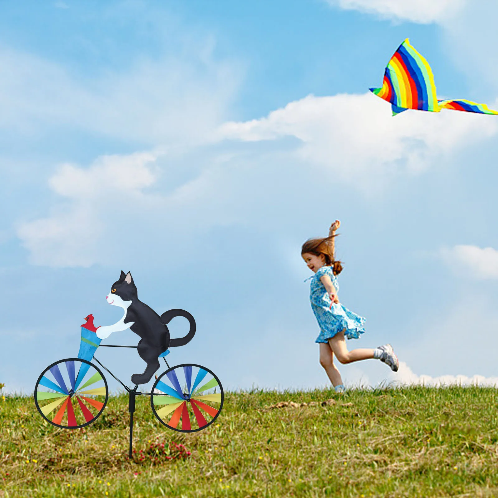 

Toy windmill garden yard dress up car animal fabric windmill traditional nostalgic children's toy colorful windmill