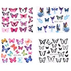 1 шт. весенне-летняя серия розовые фиолетовые бабочки маникюрные наклейки Переводные картинки 3D цветы тема дизайн ногтей слайдер украшение