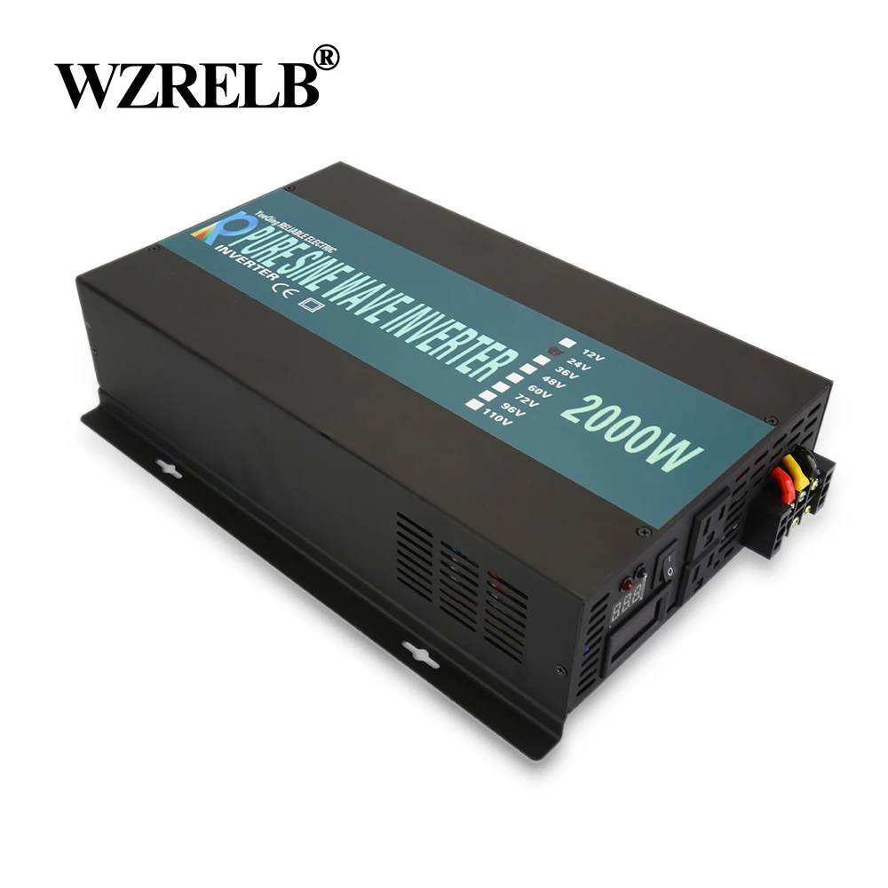 

Pure Sine Wave Inverter Power 2000W 24V 220V 12V/48V DC to 110V/120V/240V AC Power Supply Transformer Solar Inverters Converters