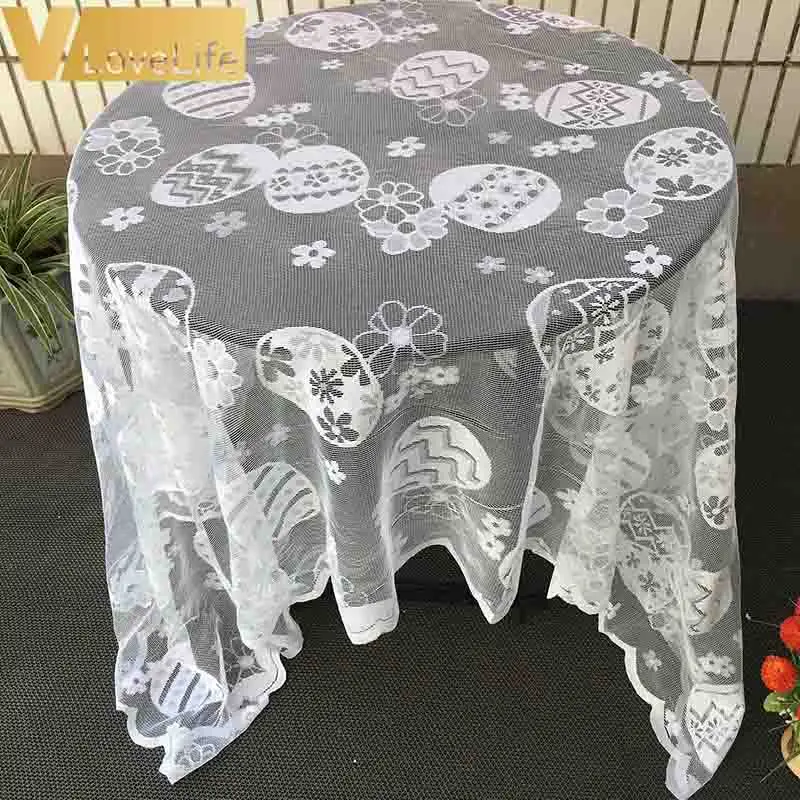 

Easter Tablecloth with Easter Eggs Pattern Lace Festival Table Easter Decorations 60" x 84" for Parties & Gatherings