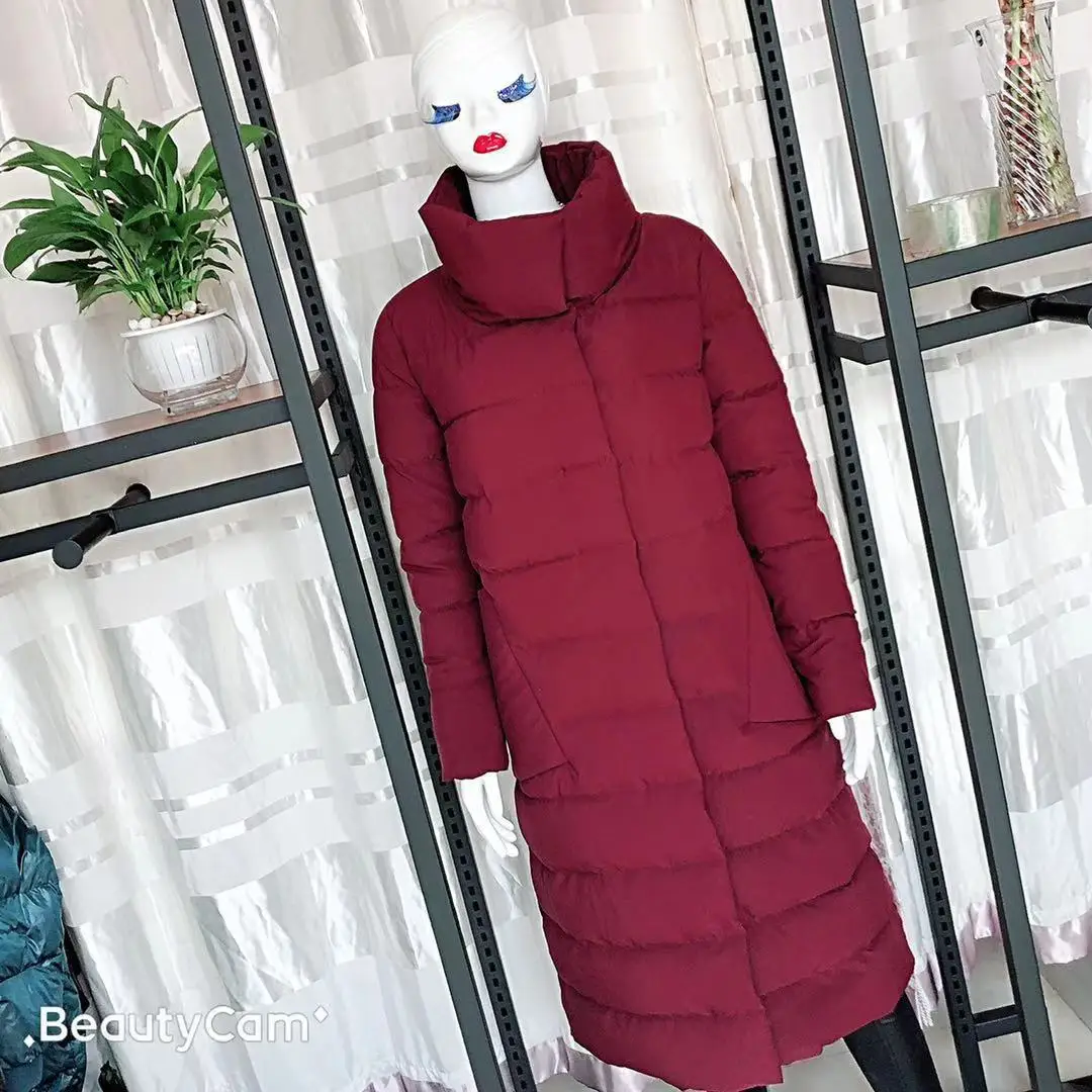 Новое плотное женское теплое хлопковое пальто средней длины со стоячим воротником приталенная куртка средней длины с большим карманом на подкладке из хлопка