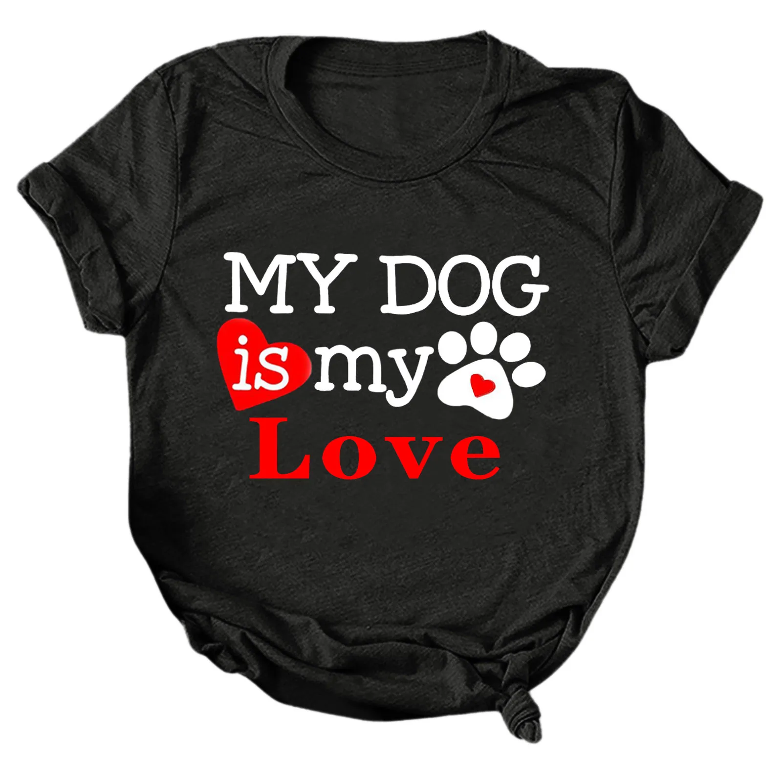 

Женские футболки на День святого Валентина Новинка Повседневная Свободная футболка с коротким рукавом и круглым вырезом с буквенным принт...