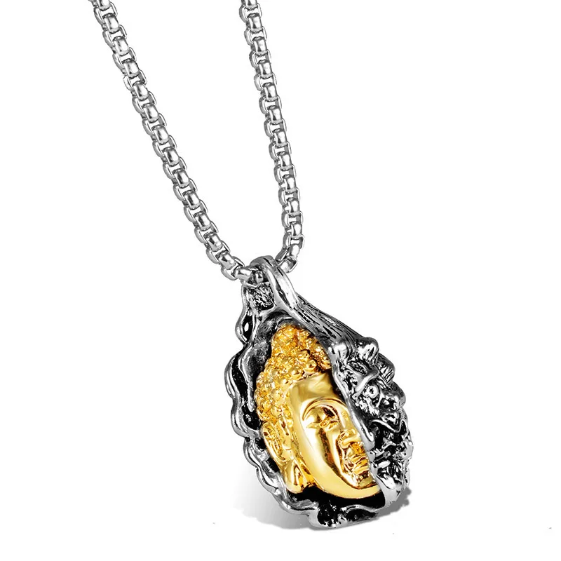Ретро полутролль магический Будда кулон ожерелья для мужчин женщин панк