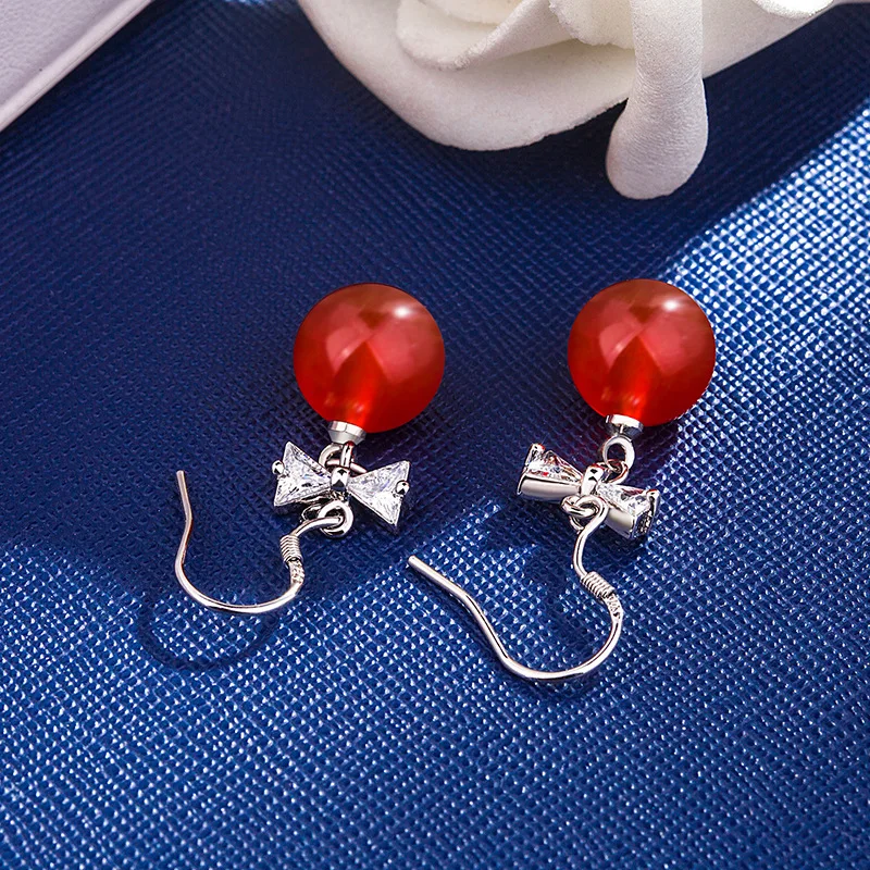 Женские серьги из серебра 925 пробы с изумрудом и нефритом|Серьги-подвески| |