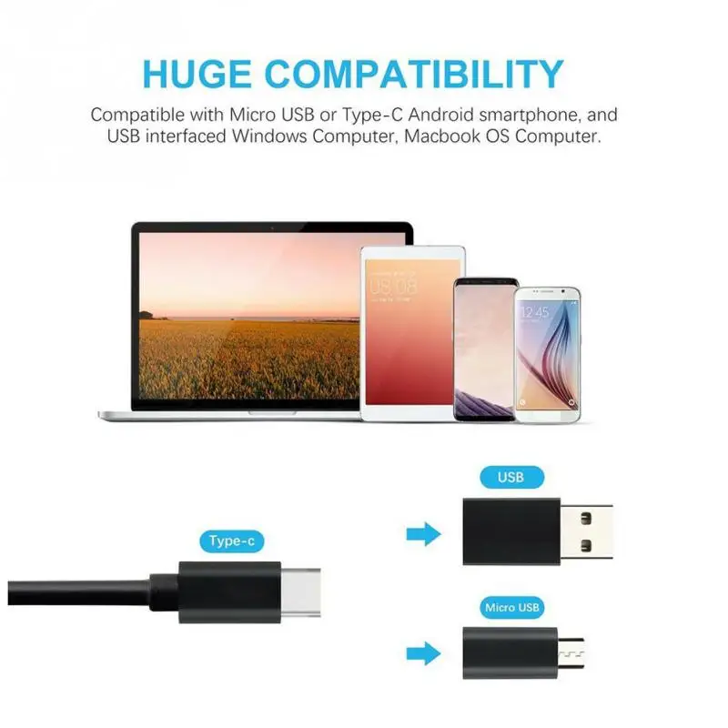 USB эндоскоп 3 в 1 8 мм промышленный гибкий Водонепроницаемый Бороскоп видео типа c HD