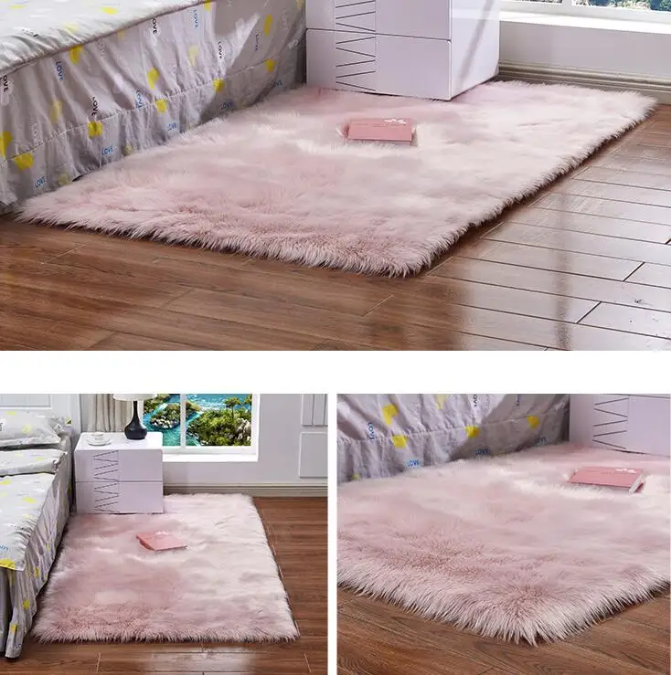 Роскошный Ковер из искусственного меха коврики для спальни искусственная шерсть