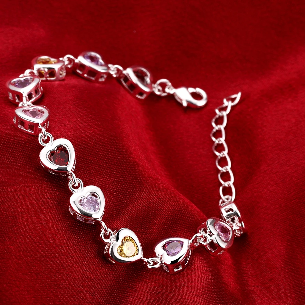 

NB07 Elegant Heart Zirconia stone Bracelet for women Wedding Jewelry Romanic Engagement