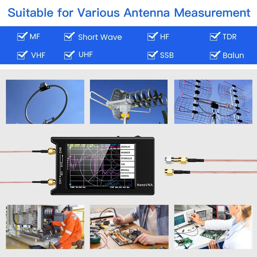 

Network Analyzer Vector Network Antenna Analyzer NanoVNA-H4 4 inch LCD touch screen 10KHz~1.5GHz VNA HF VHF UHF UV