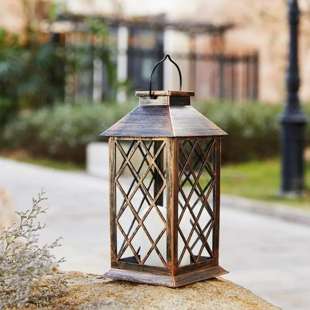 

Креативная светодиодная электронная Водонепроницаемая полая свеча на солнечной батарее, садовая мигающая лампа, беспламенная пластиковая...