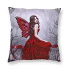 Чехол для подушки с изображением Розовых Бабочек и феи, декоративный чехол для дивана в стиле Фэнтези, готики, девушки, квадратная наволочка 45x45
