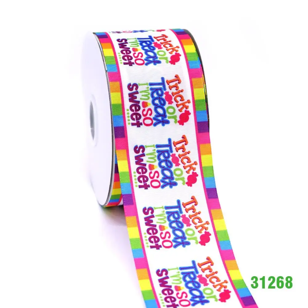 Free shipping 50 yard per size halloween ribbon printed grosgrain 31265 | Дом и сад