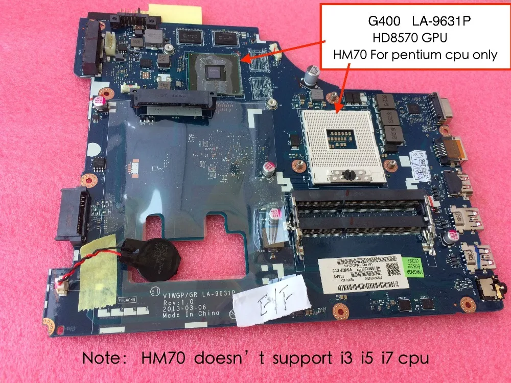 

Tested For Lenovo G400 Laptop Motherboard VIWGP/GR LA-9631P Mainboard