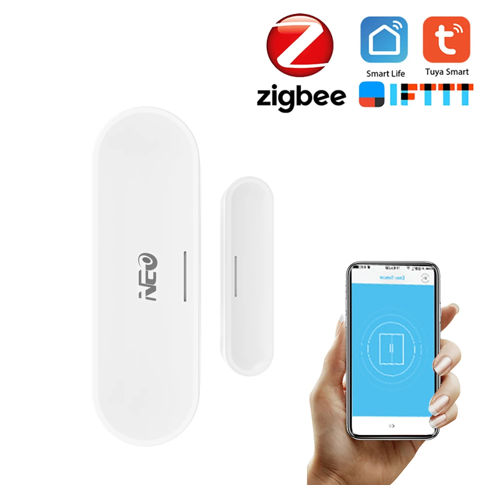 

NEO ZigBee Tuya Smart WiFi датчик для двери дверь открытой/закрытый детекторы магнитный переключатель окна датчик охранной сигнализации приложение Уп...