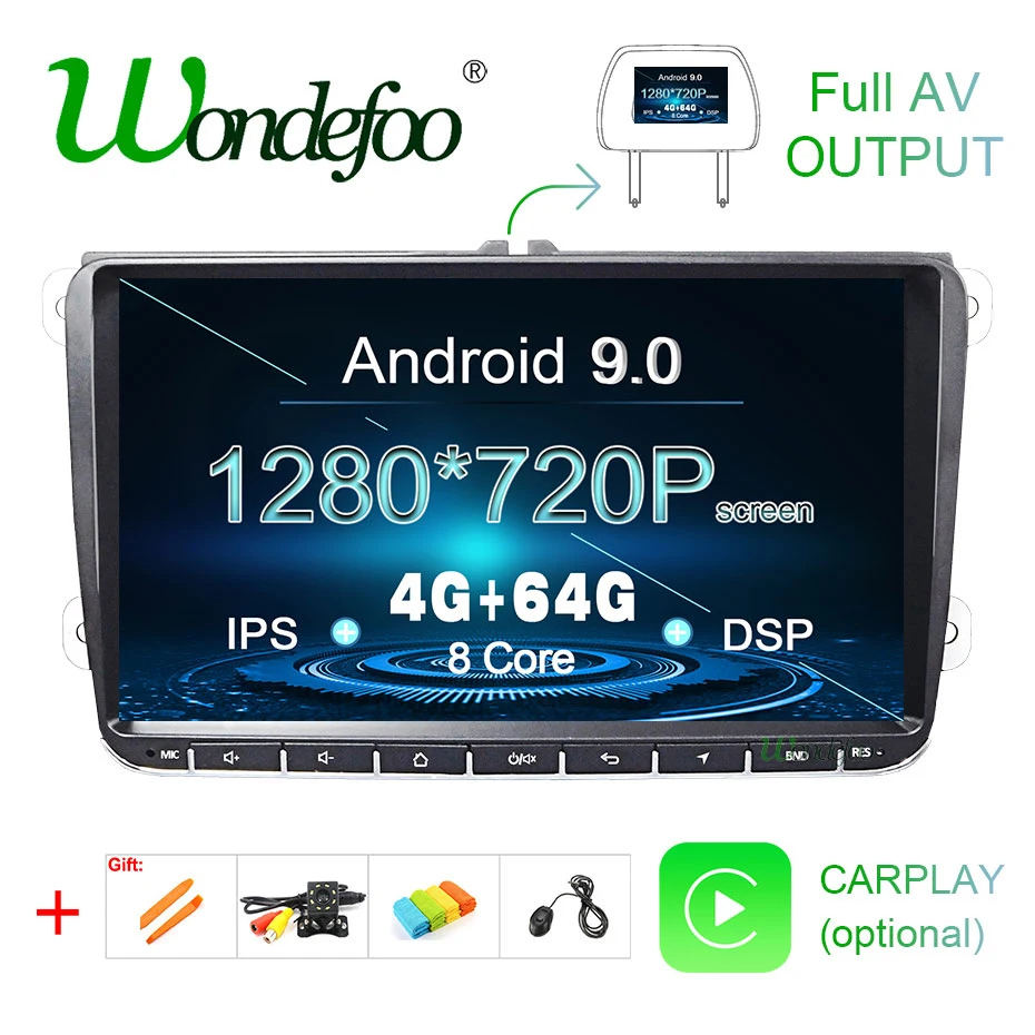 DSP Android 9,0 2G16G Автомобильный gps радио для VW PASSAT B6 B7 V7 Golf 5 6 Tiguan Bora Fabia быстрая для сиденья Leon Altea Toledo без dvd-плеера