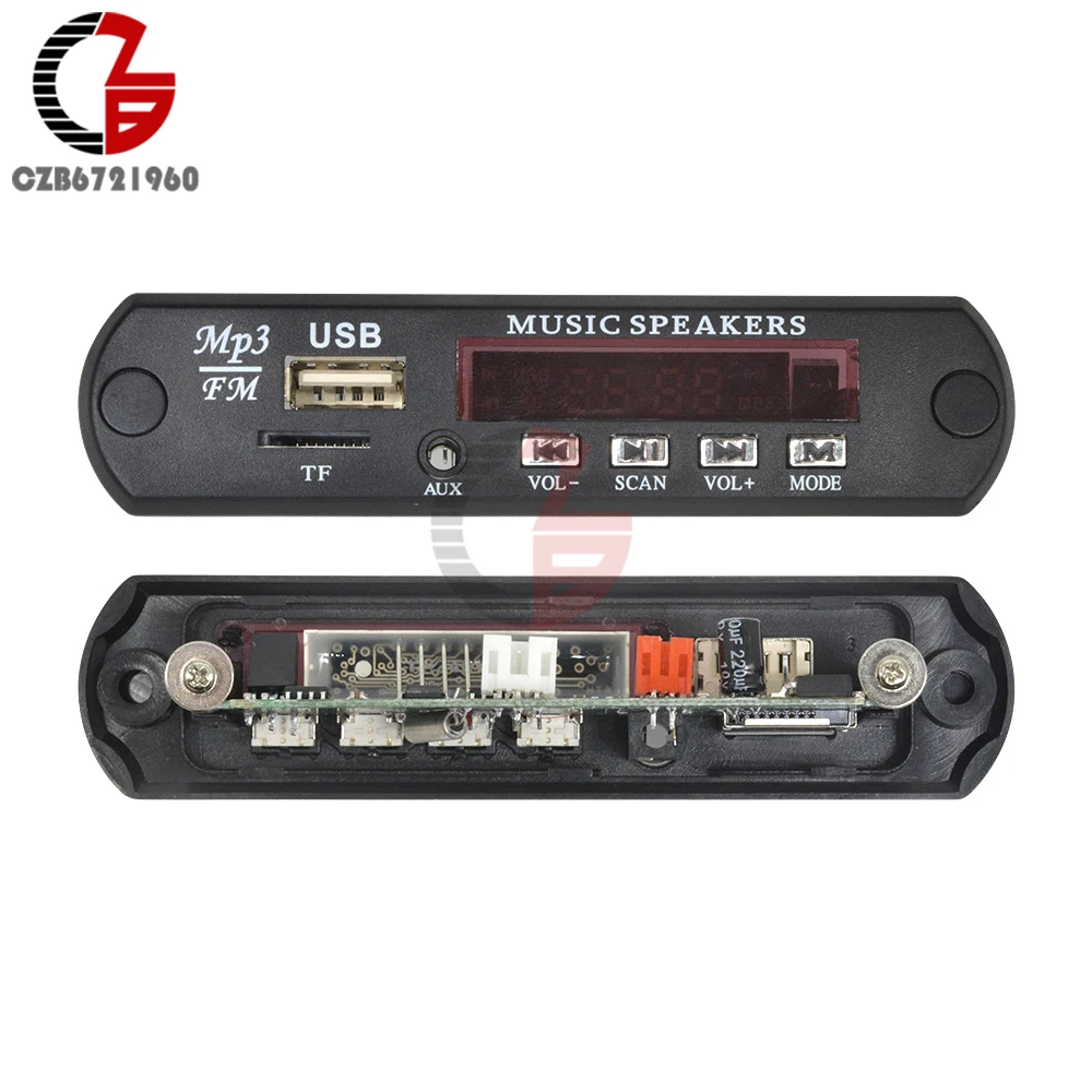Bluetooth 5 0 USB TF Автомобильный MP3 плеер декодер плата FM радио приемник 3 мм AUX аудио