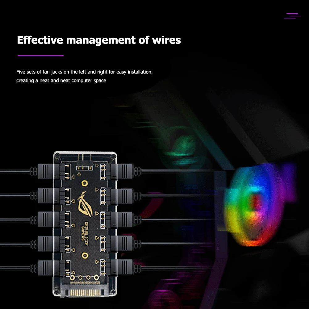 10 Порты RGB вентилятор хаб ПК настольный компьютер 5V 3PIN ARGB Удлинительный Кабель