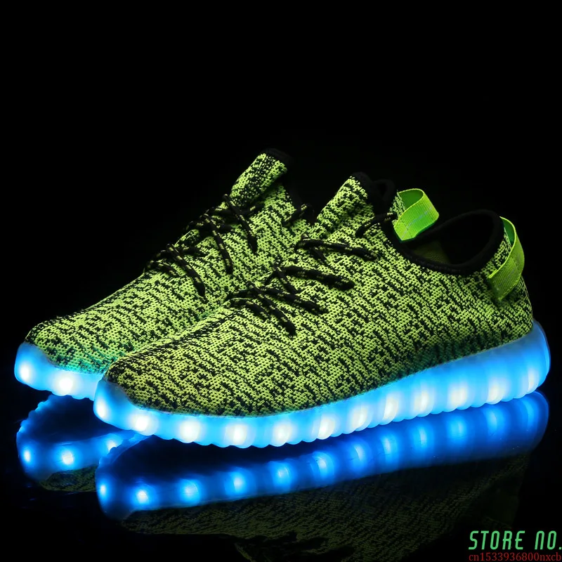 

2021 New Summer Led Fiber Optic Shoes for Men Women USB Recharge Glowing Sneakers Man Light Up Shoes Sports Shoes Size 35-46
