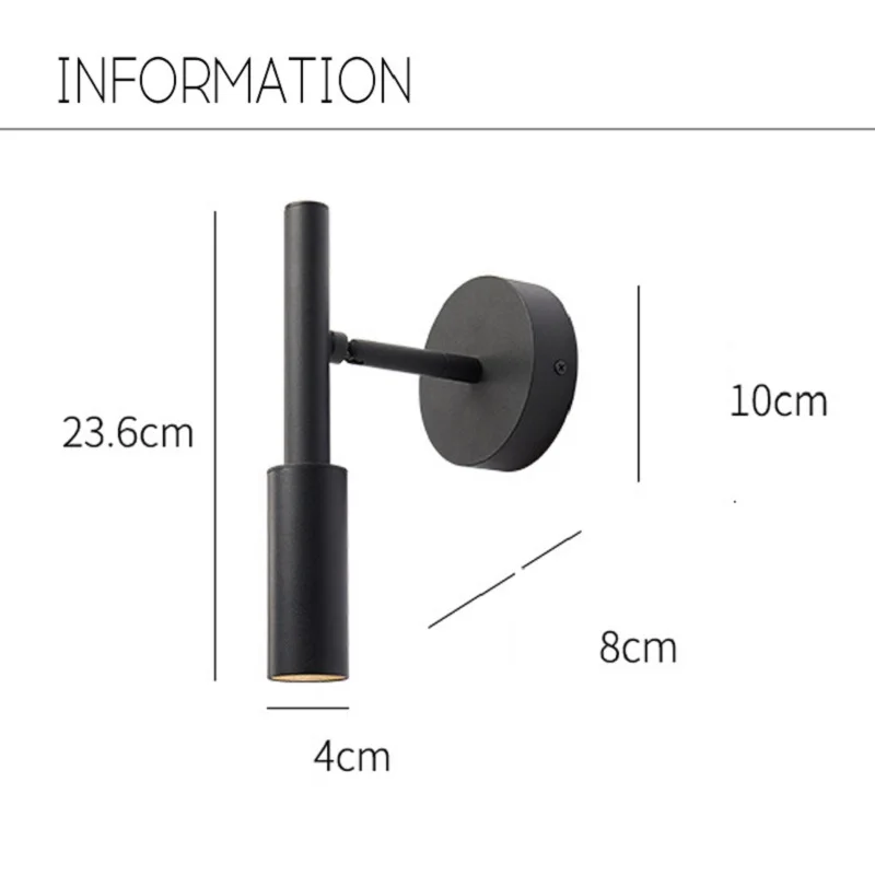 Простой светодиодный настенный светильник Zeroun регулируемая прикроватная лампа