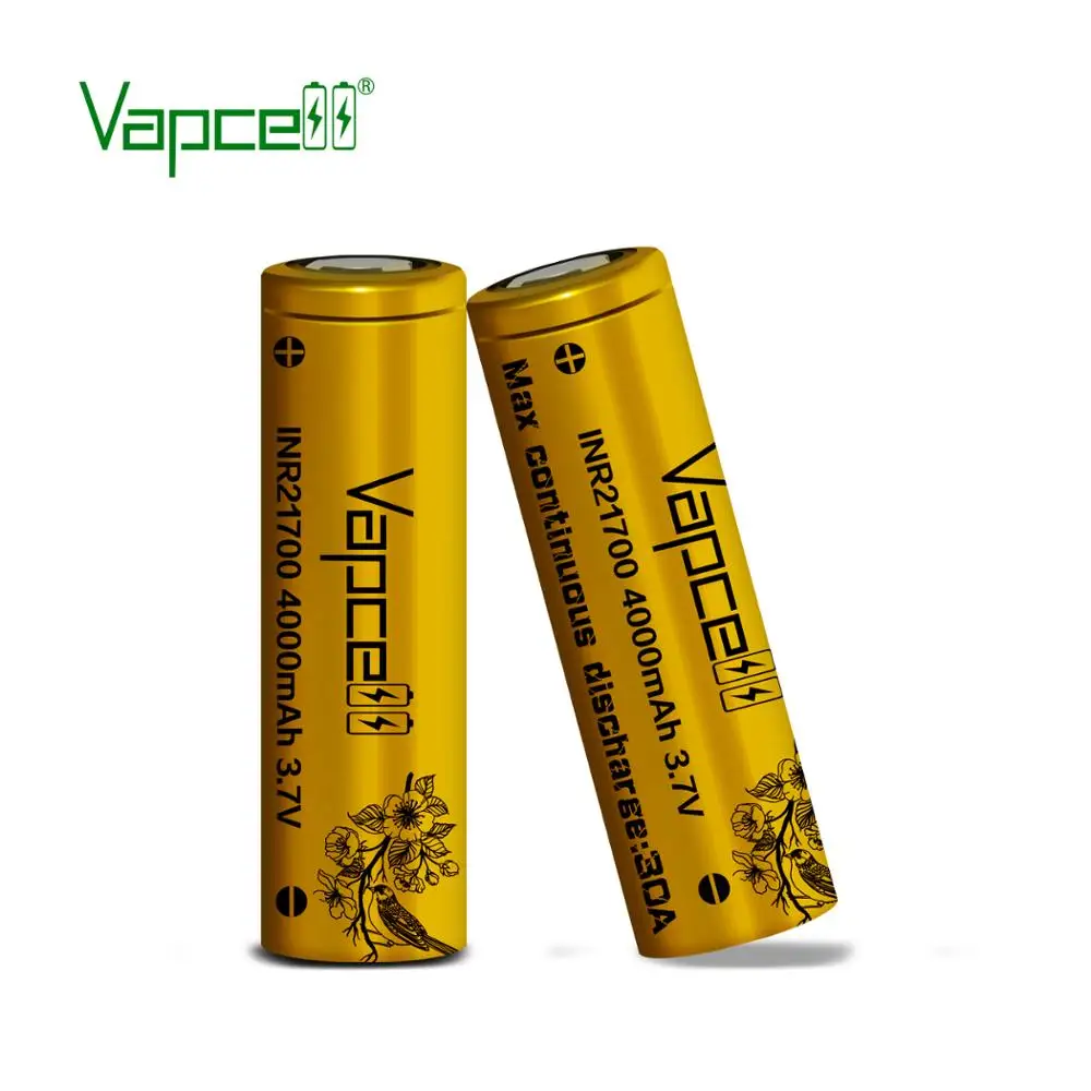 Оригинальный аккумулятор Vapcell 21700 4000 мАч 30A 3 7 В литиевые аккумуляторы большой
