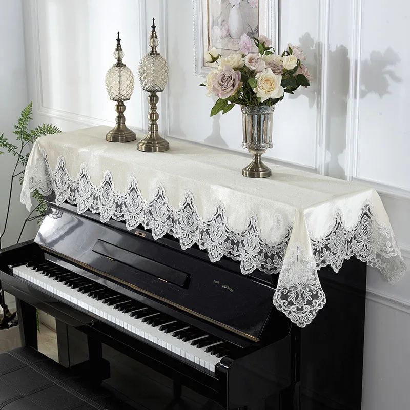 

Кружевное полупокрытие для пианино 85x200 см, простой современный пылезащитный чехол для пианино, универсальный тканевый чехол, украшение для...
