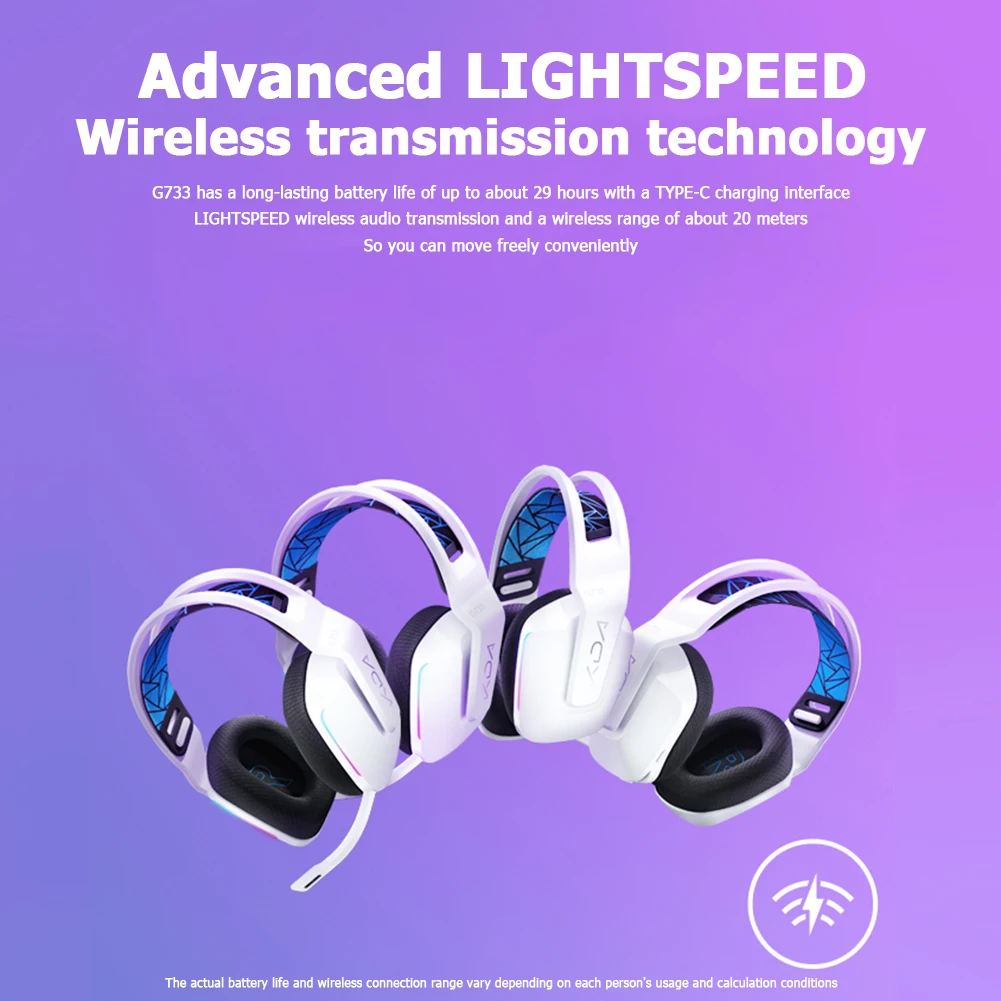 Беспроводные Игровые наушники Logitech G733 KDA ограниченная серия DTS X2.0 7 1 объемный звук