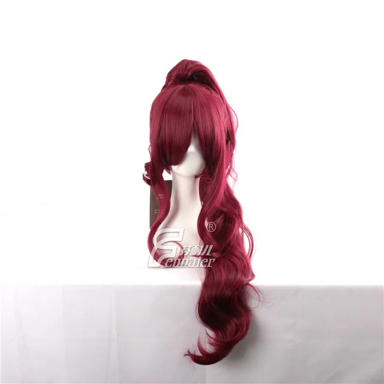 Парик для косплея принцессы мегара Длинные Синтетические волосы Мег красного