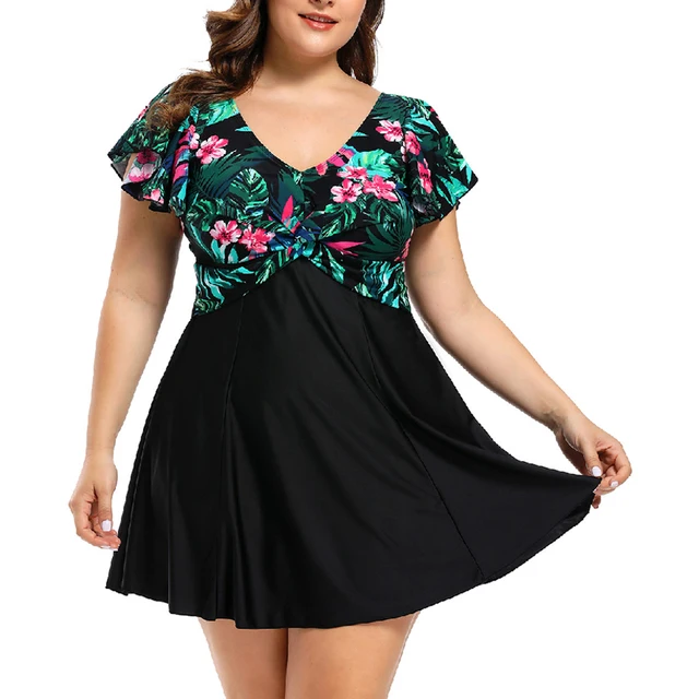 

Женский раздельный купальник с принтом, большие размеры