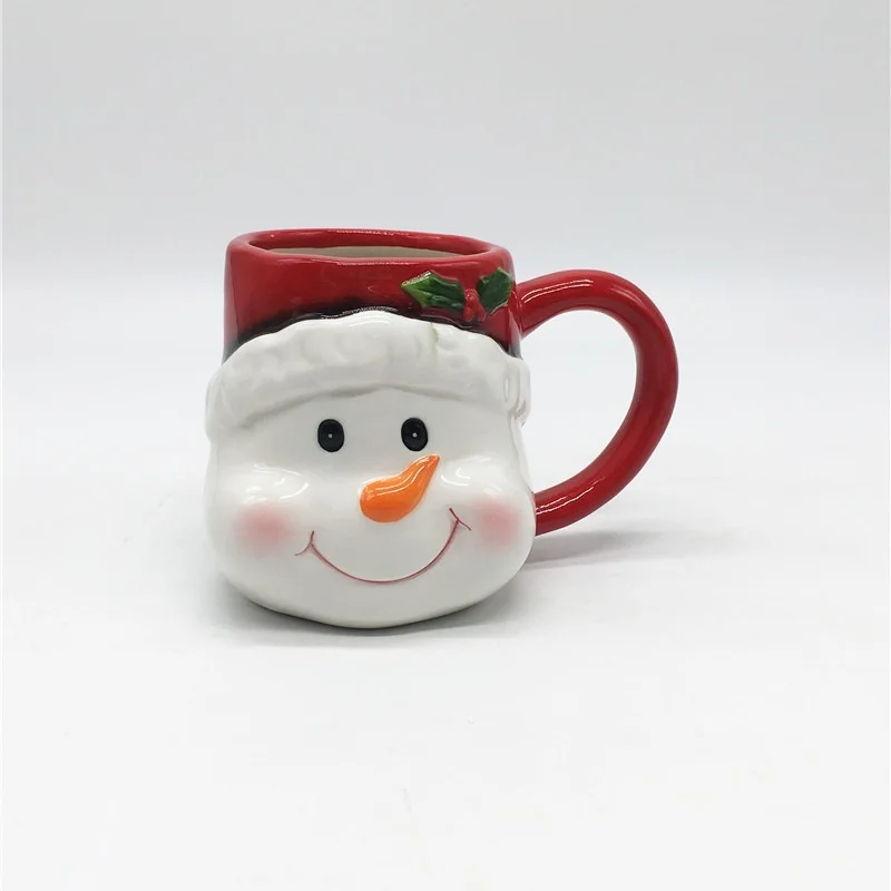 

A Variety of Ceramic Christmas Snowman Cups Personalized Hand-Painted Christmas Festival Mug Snowman Shape Christmas Ceramic Cup