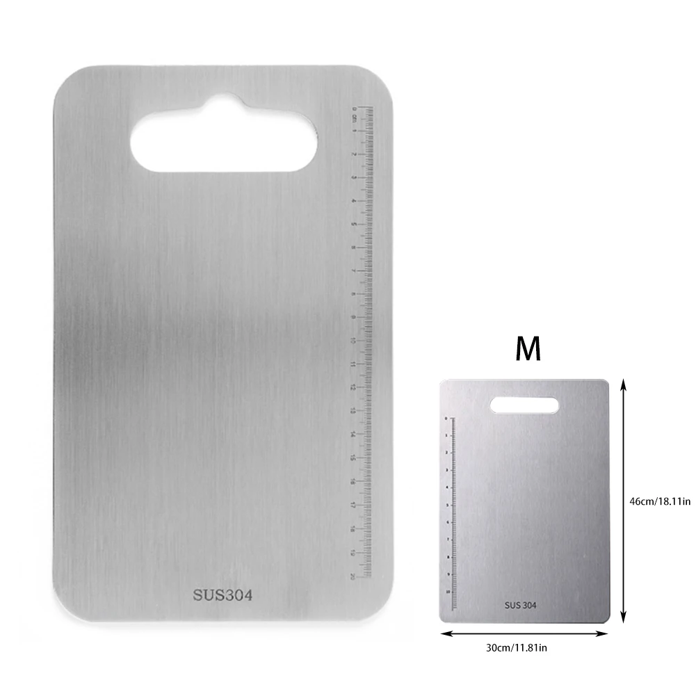 

High Quality Kitchen 304 Stainless Steel Cutting Board Large Metal Chopping Board Solid and Durable Easy Clean Store With Handle