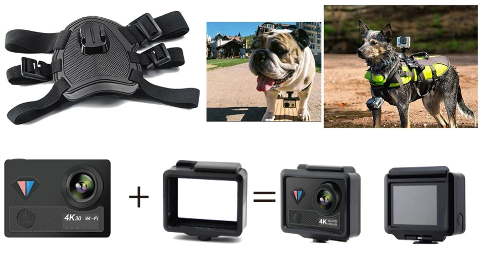 GEEKAM Экшн-камера H2R/H2 ультратонкий HD 4 K/25fps WiFi 2," 170D подводный водонепроницаемый велосипедный шлем Экстремальные виды спорта видео камера