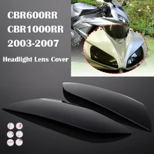 2Pcs Motorcycle Headlight Cover Lens Screen Protector for 2004-2007 CBR1000RR 2003 2004 2005 2006 Honda CBR 600 RR 600RR Smoke