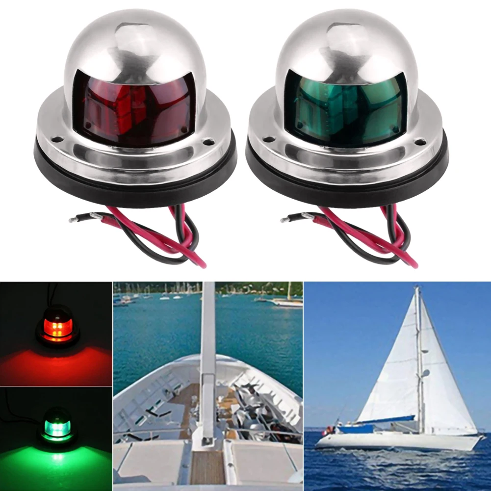 Нержавеющая сталь + ABS красный зеленый навигационный свет лодка автомобиль морской индикатор точечный светодиодный ная лампа Морская Лодка...