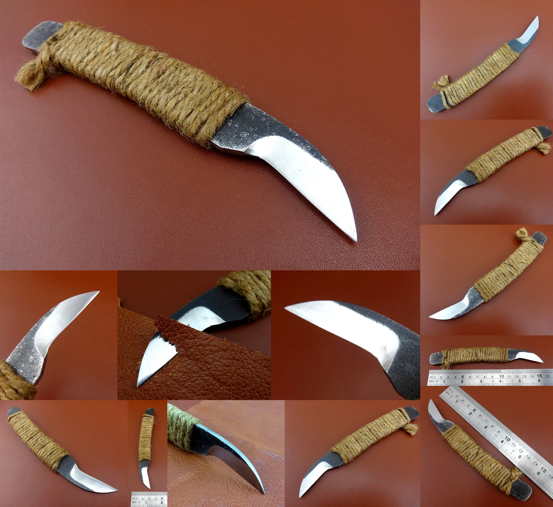 2 шт. кожа ремесла швейцарская сталь изогнутый ястреб Билль стрижка режущий нож