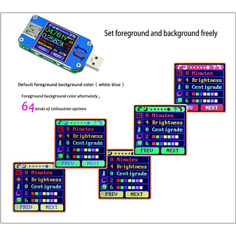 Тестер напряжения RD UM25 UM25C USB 2 0 Bluetooth измеритель тока Type C мощности 1 44 дюйма