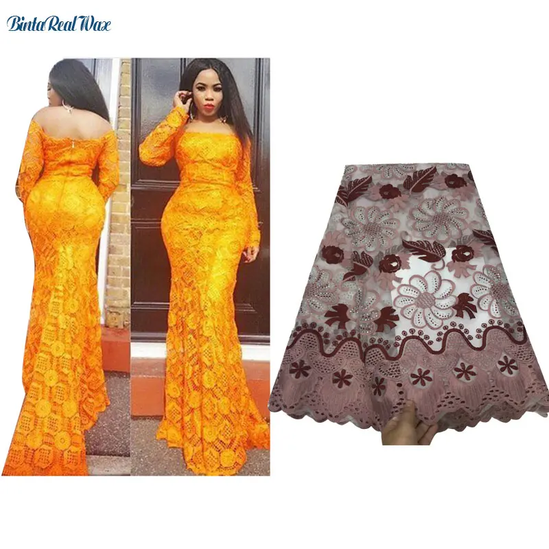 Африканские кружевные платья для женщин Базен Riche вышитые Русалка длинное платье размера плюс африканская Женская одежда Вечерние платья XG038 - Цвет: 13