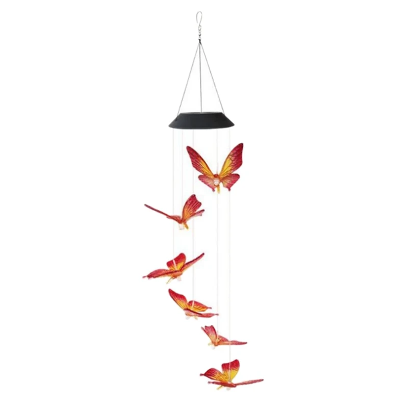 

Solar Wind Chime Decorative Lamp Outdoor Waterproof Butterfly bird Landscape Lamp