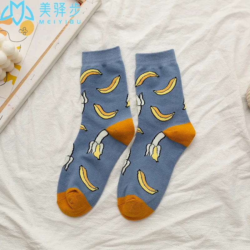 12 Pairs Per Set Women's Cotton Korean Edition Fashion Fruit Strawberry Watermelon Sock