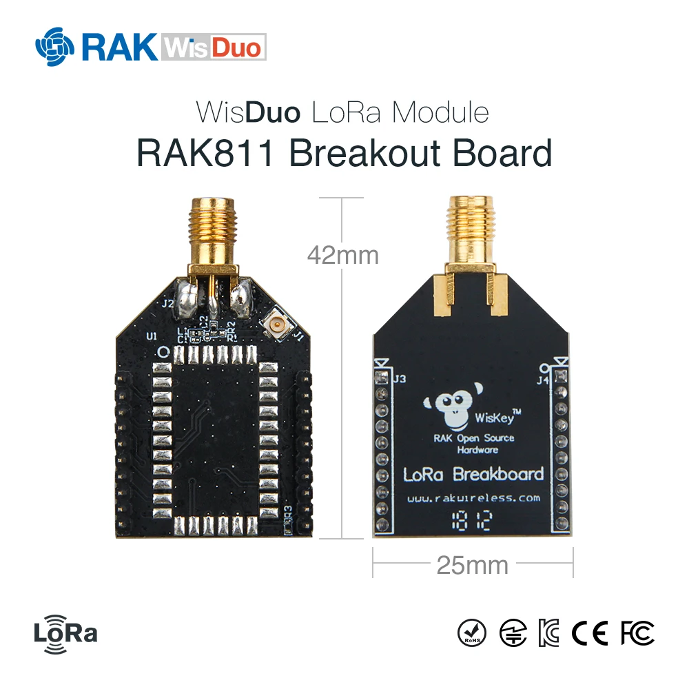 RAK811 Breakout PCB SX1276 LoRa узел WiFi модуль с открытым исходным кодом разработка тестовая