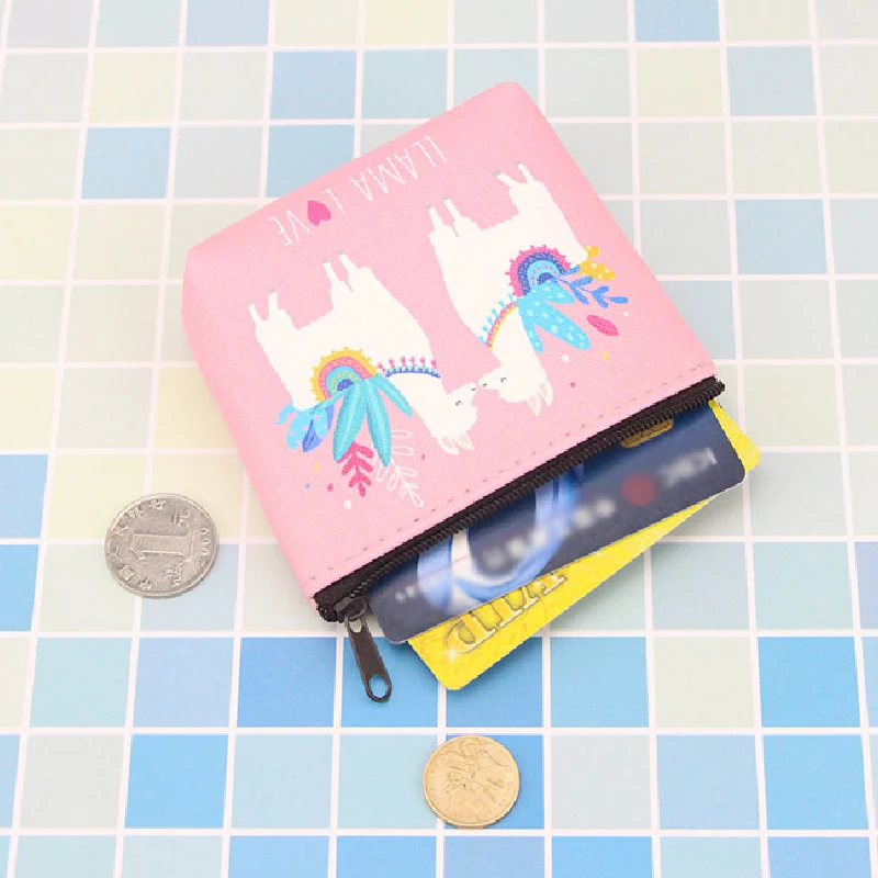 

Alpaca Printed Coin Purse for Women Kids Girls Mini Purses Cartoon Pattern Small Wallet Bag Children Cute Coin Purse money bag